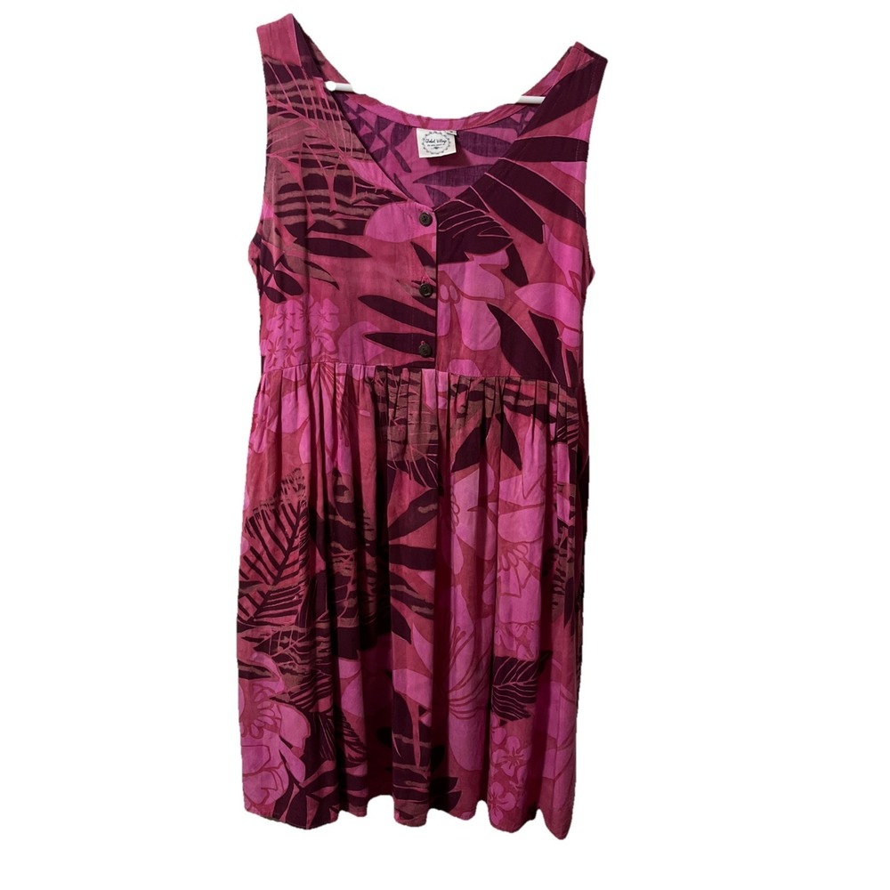 Global Village Sleeveless  Dress Size M Casual Lightweight Bold Tropical Boho